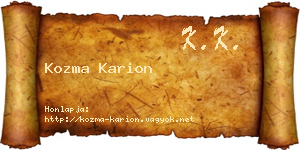 Kozma Karion névjegykártya