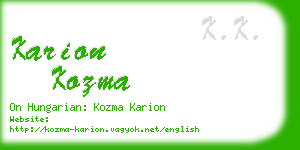 karion kozma business card